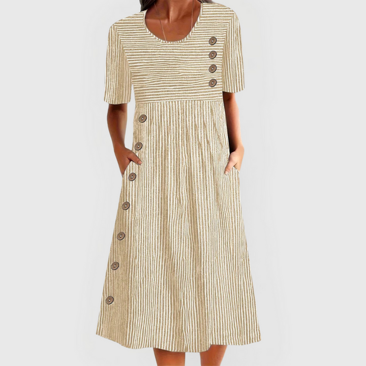 JOSIPA - Bequemes gestreiftes Midikleid
