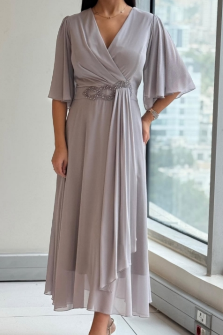 ELMA - Elegantes Fließendes Midi-Kleid