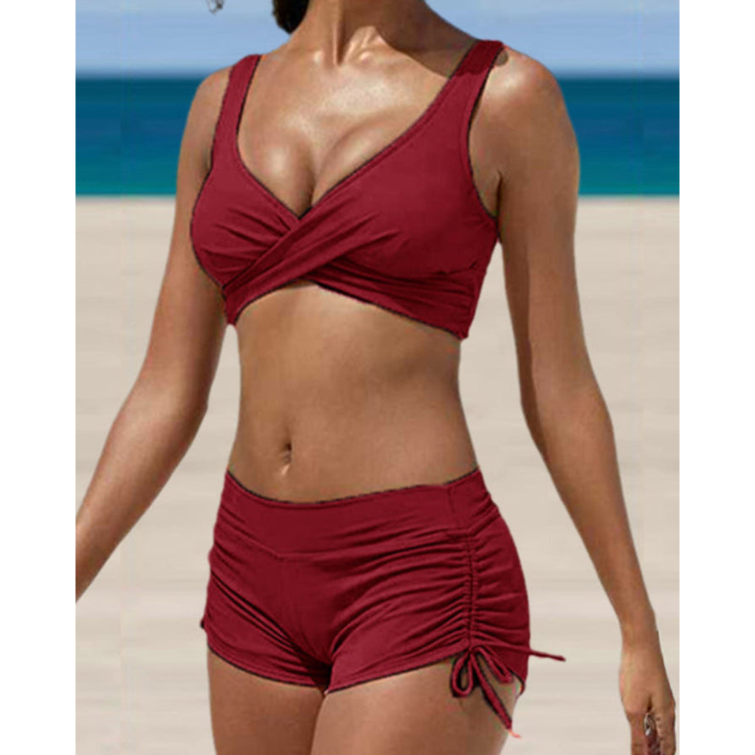 Verstellbarer Bikini in zwei Teilen mit trendigem Druck