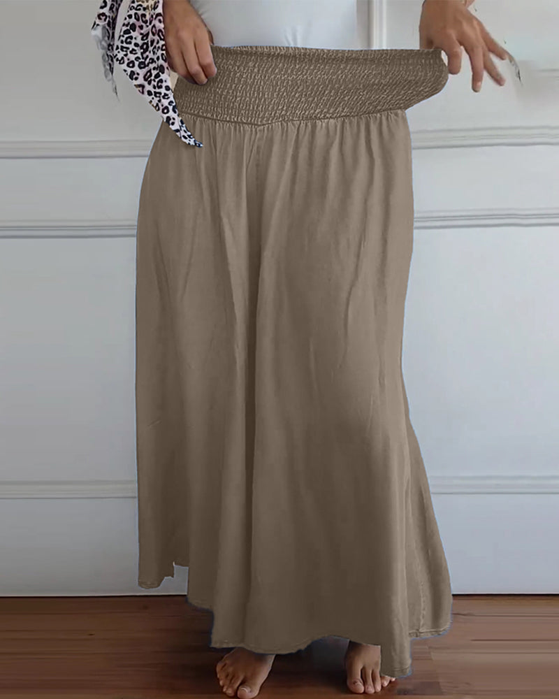 Damen Weite Hose Rock Eleganter Boho-Stil mit Hoher Taille und Weiten Beinen – Perfekt für Alltag und Urlaub