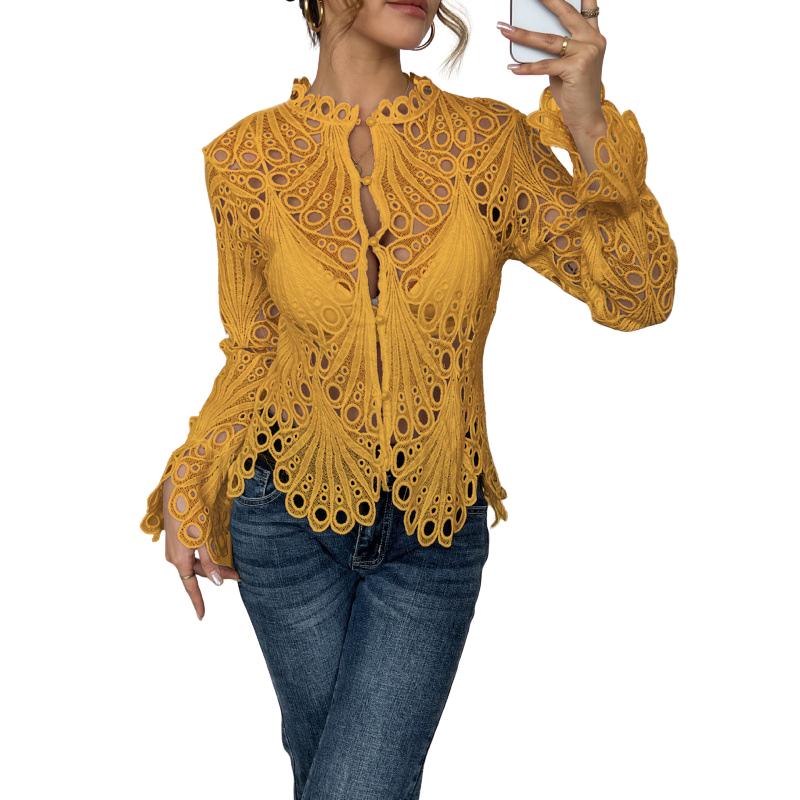 SARAH – Moderne Bluse mit hohlem Detail
