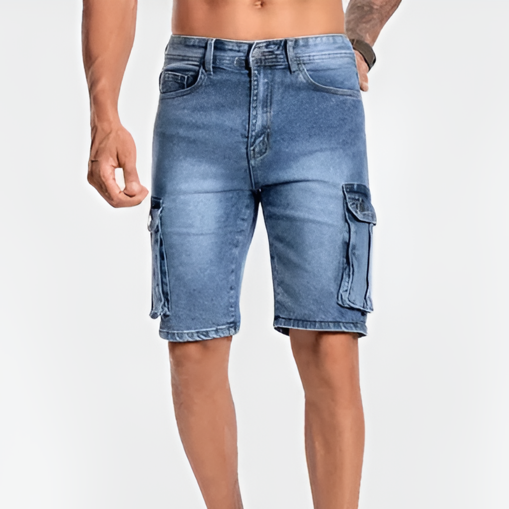 Herren Shorts aus Denim mit Cargo-Muster