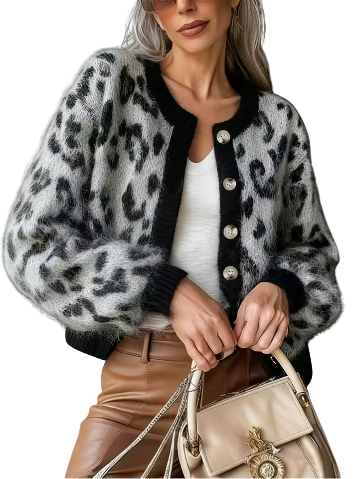 MARIZA – Eleganter Cardigan mit Leopardenmuster