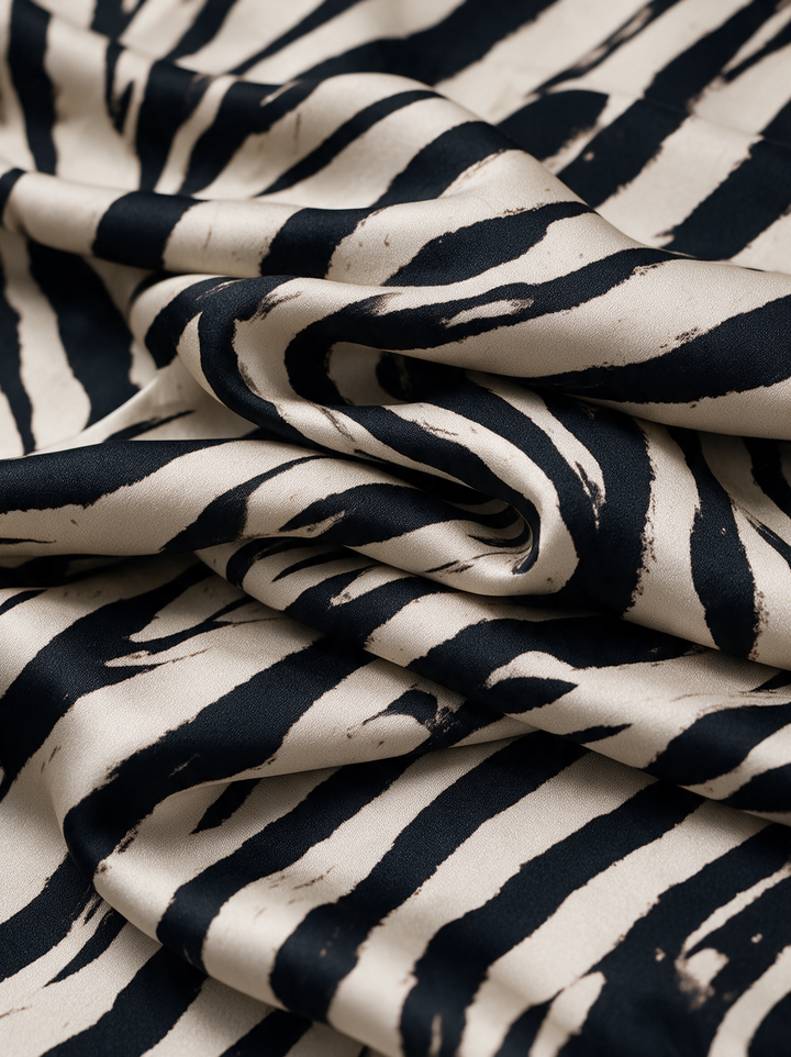 Damen Zebra-Print Asymmetrischer Saum Baumwoll-Mix Top