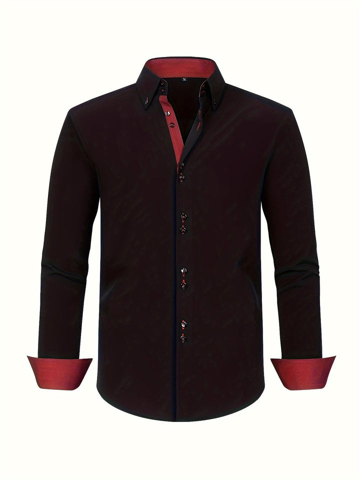 ALBERTO | ELEGANTE LEICHTE HEMD MIT KONTRASTDETAILS