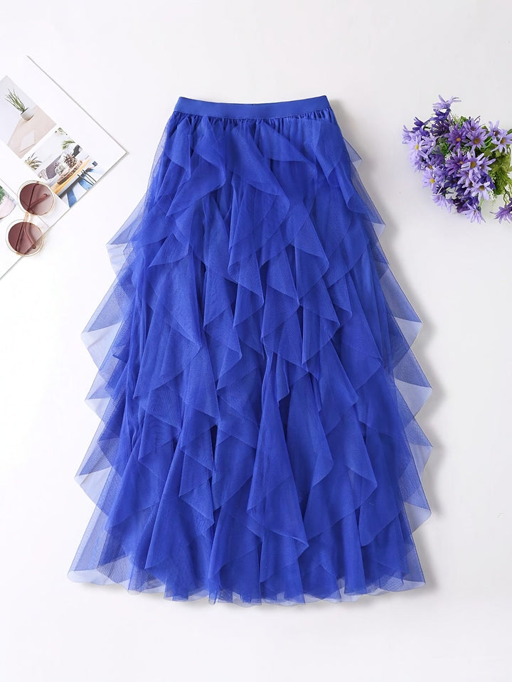 Damenrock Elegante Mehrlagige Volant Romantisches Festkleid