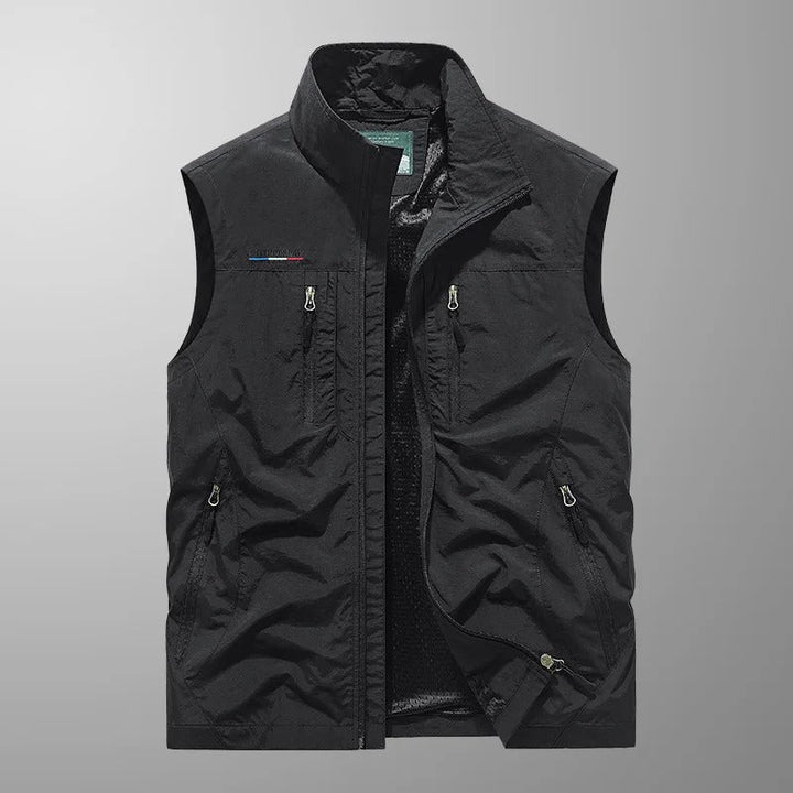 Herren Bodywarmer mit Reißverschluss und Stehkragen Outdoor Weste