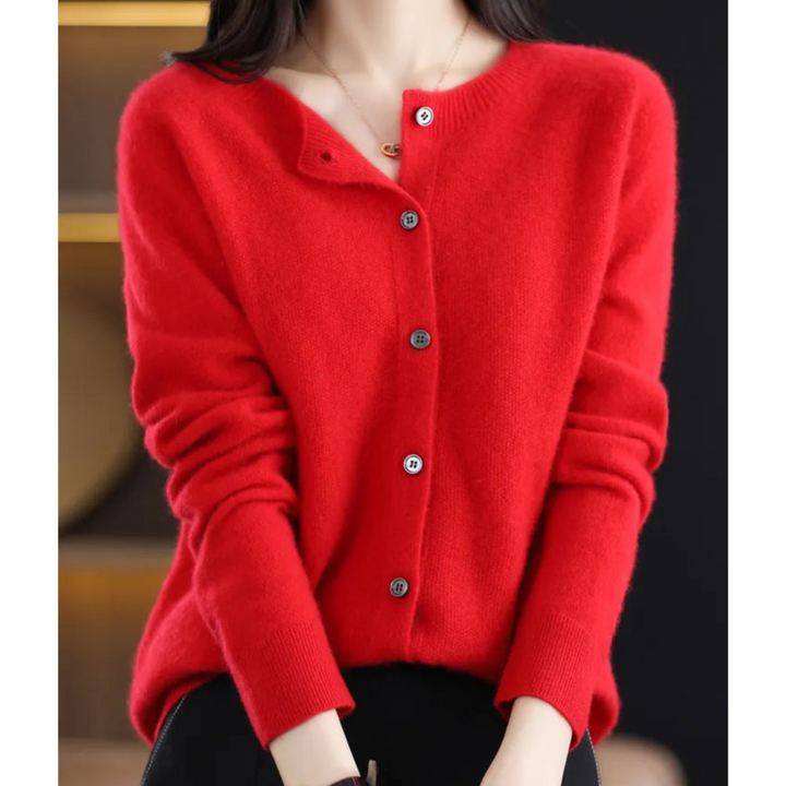 Kaschmir Cardigan Damen Offene Vorderseite Strickpullover