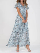 Elegante Blumen Chiffon Kleid - Camille