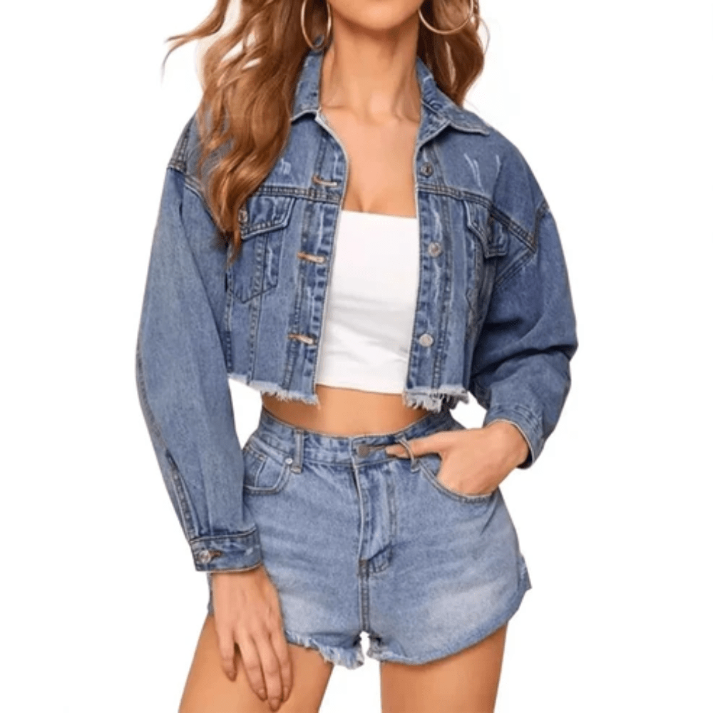 Distressed Jacke Cropped