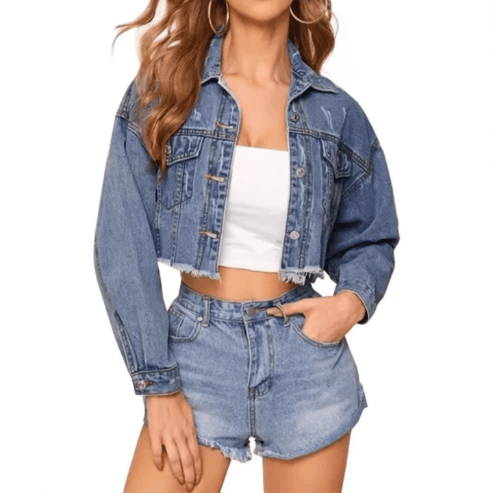 Distressed Jacke Cropped