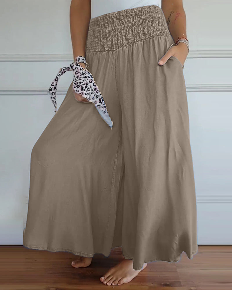Damen Weite Hose Rock Eleganter Boho-Stil mit Hoher Taille und Weiten Beinen – Perfekt für Alltag und Urlaub