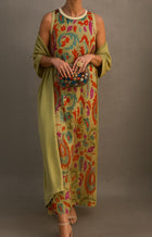 CORVALISSE - Elegantes Maxikleid mit passendem Schal