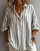 JESSY - Lockere gestreifte Bluse mit Kragen