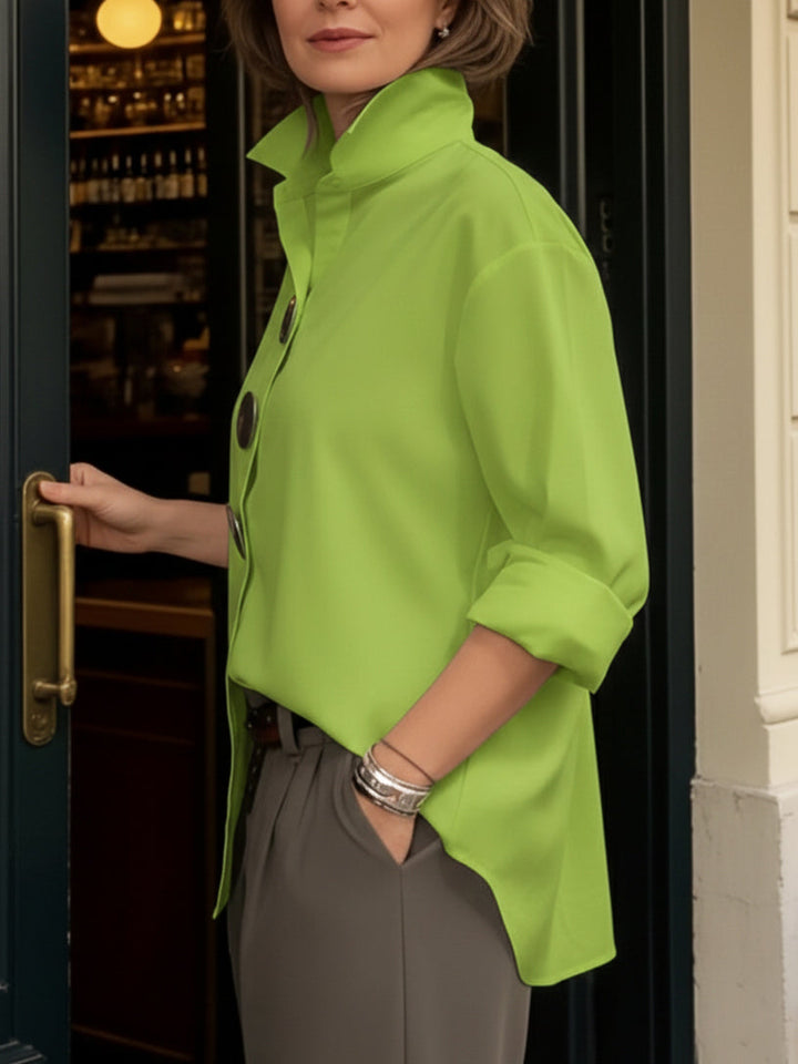 Betty - Damen Oversized Hemd mit Knopfleiste und Kentkragen