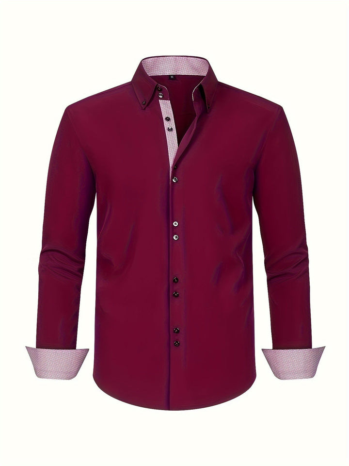 ALBERTO | ELEGANTE LEICHTE HEMD MIT KONTRASTDETAILS