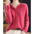 Kaschmir Cardigan Damen Offene Vorderseite Strickpullover