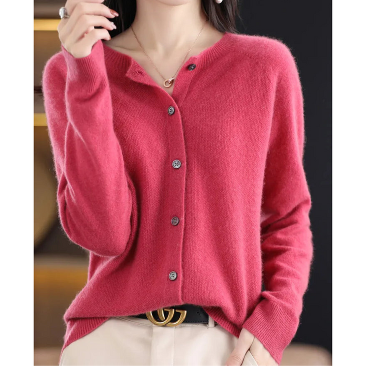 Kaschmir Cardigan Damen Offene Vorderseite Strickpullover