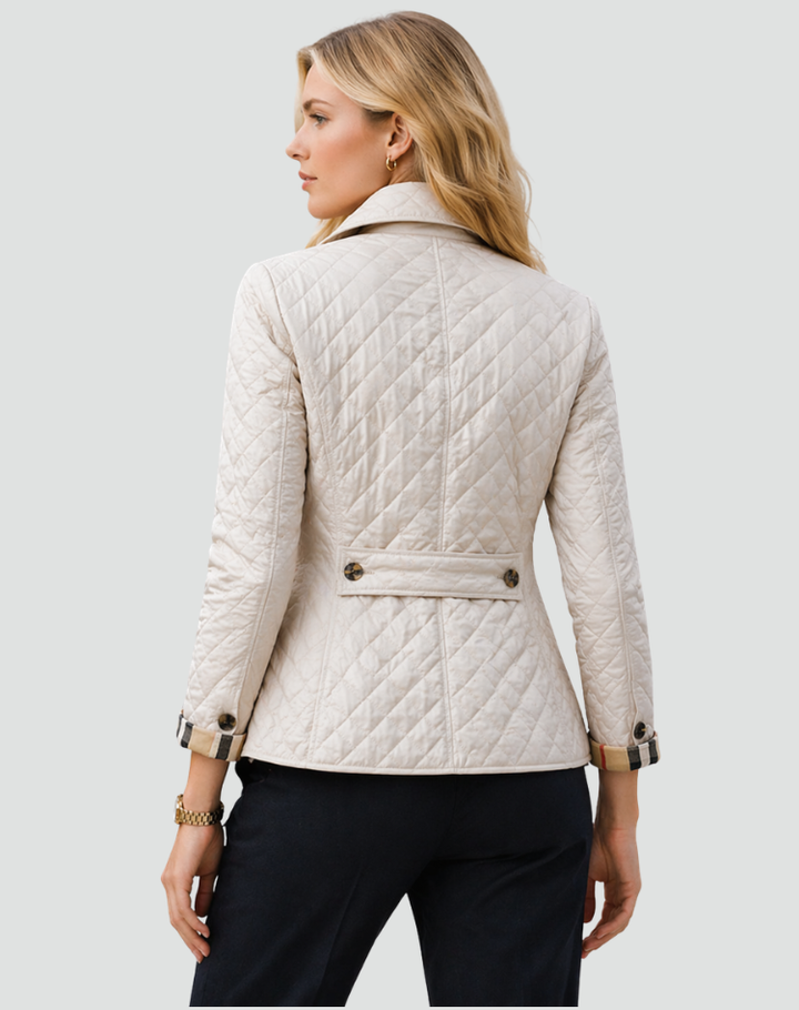 Übergangsjacke Damen Regular Fit Mit Steppung, Kragen und Knöpfen