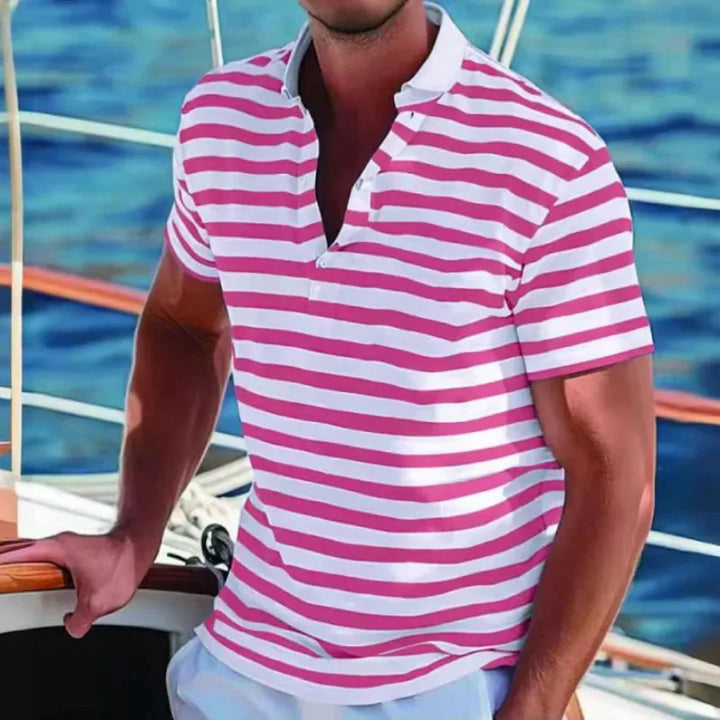 Retro gestreiftes Poloshirt für Männer