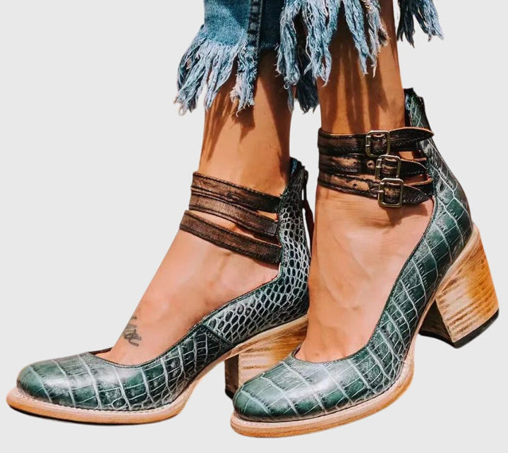 Nina - Damen Elegante Pumps mit Blockabsatz und Komfortpolsterung