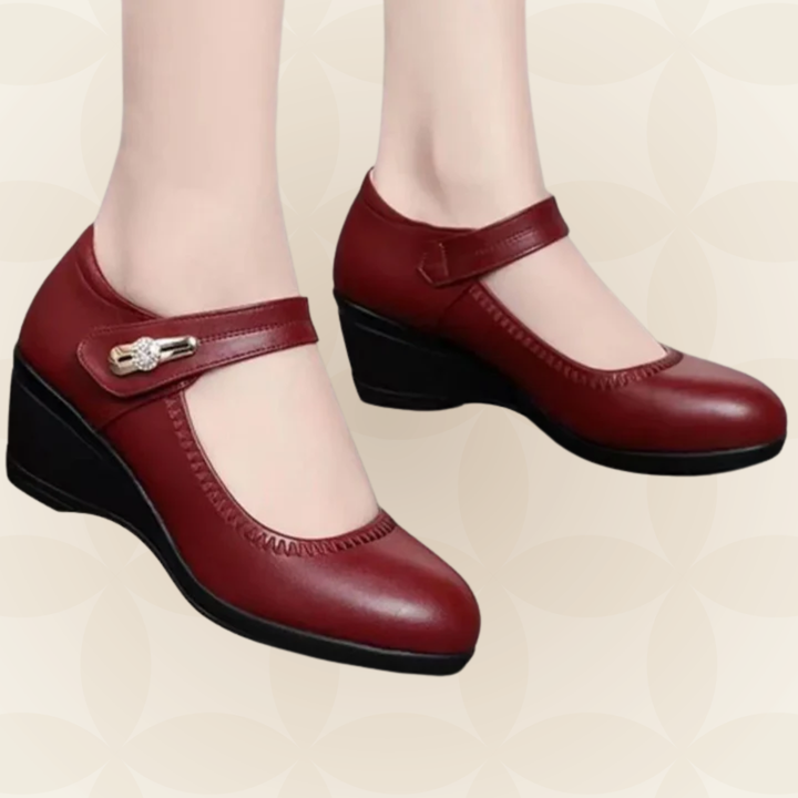Jacoba - Damen Weiche Lederschuhe mit Absatz und Rutschfester Sohle