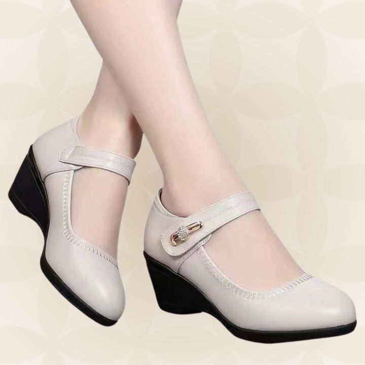 Jacoba - Damen Weiche Lederschuhe mit Absatz und Rutschfester Sohle