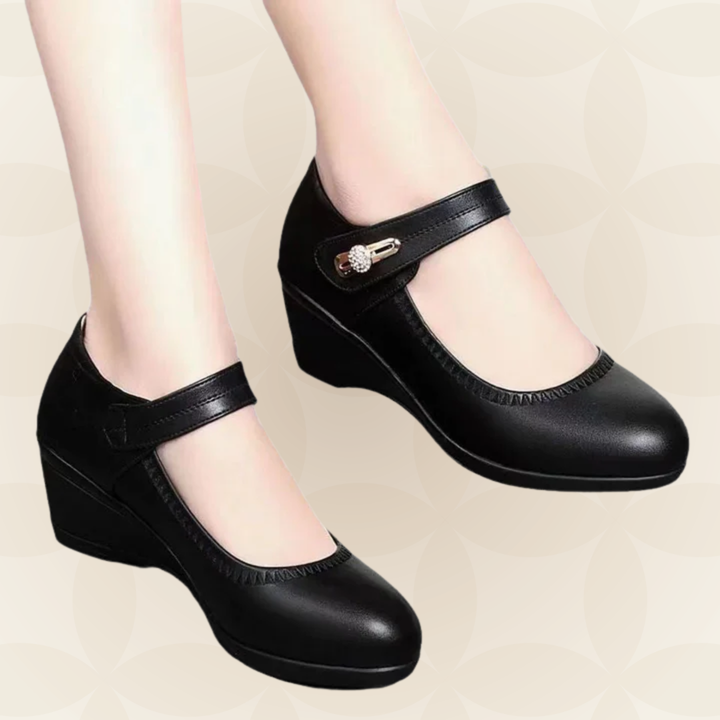 Jacoba - Damen Weiche Lederschuhe mit Absatz und Rutschfester Sohle