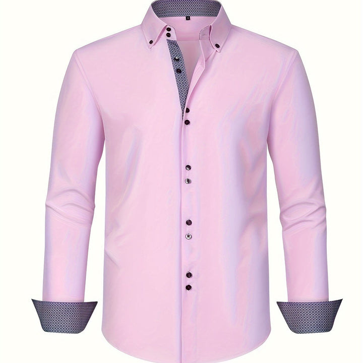 ALBERTO | ELEGANTE LEICHTE HEMD MIT KONTRASTDETAILS