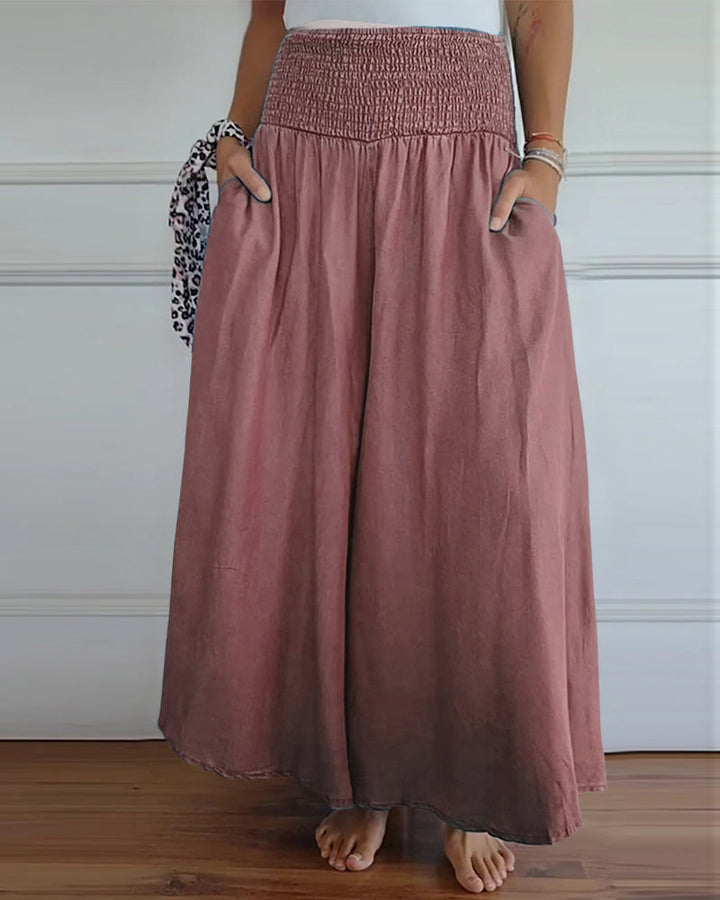 Damen Weite Hose Rock Eleganter Boho-Stil mit Hoher Taille und Weiten Beinen – Perfekt für Alltag und Urlaub