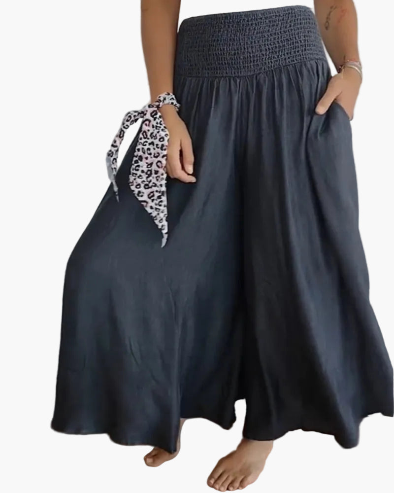 Damen Weite Hose Rock Eleganter Boho-Stil mit Hoher Taille und Weiten Beinen – Perfekt für Alltag und Urlaub