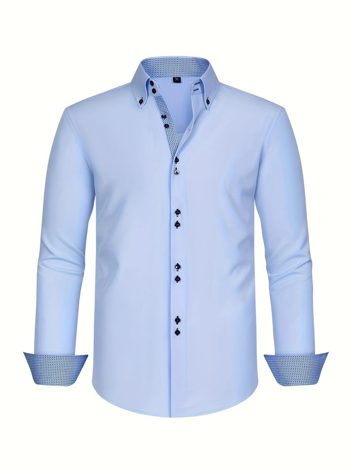 ALBERTO | ELEGANTE LEICHTE HEMD MIT KONTRASTDETAILS