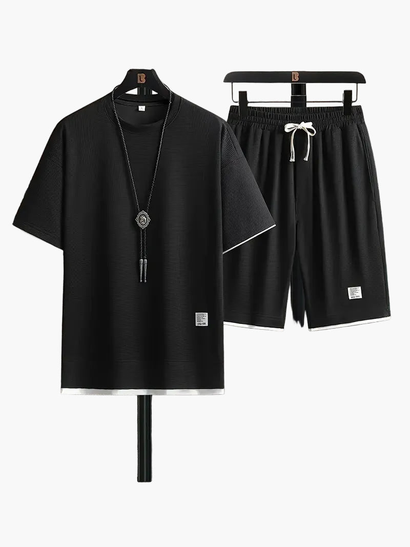 Herren-Freizeitset mit Kurzarmhemd und Shorts