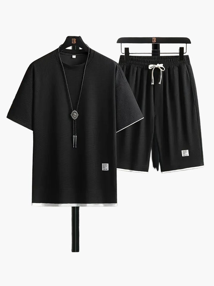 Herren-Freizeitset mit Kurzarmhemd und Shorts