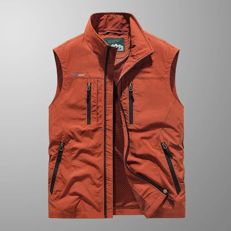 Herren Bodywarmer mit Reißverschluss und Stehkragen Outdoor Weste