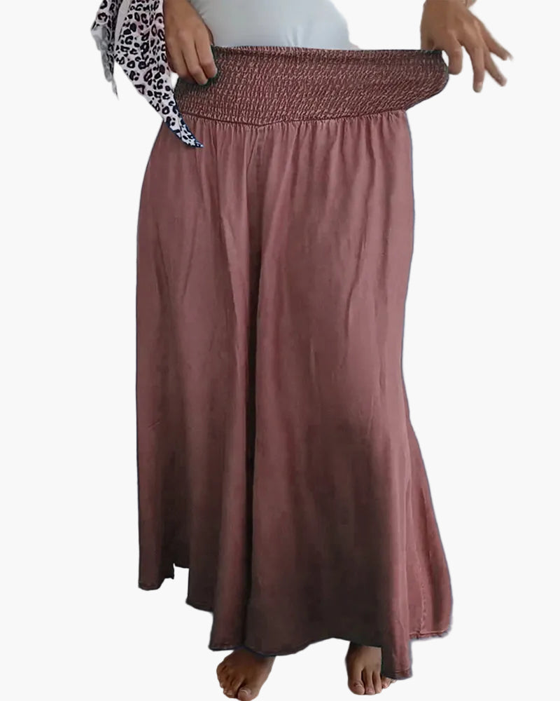 Damen Weite Hose Rock Eleganter Boho-Stil mit Hoher Taille und Weiten Beinen – Perfekt für Alltag und Urlaub