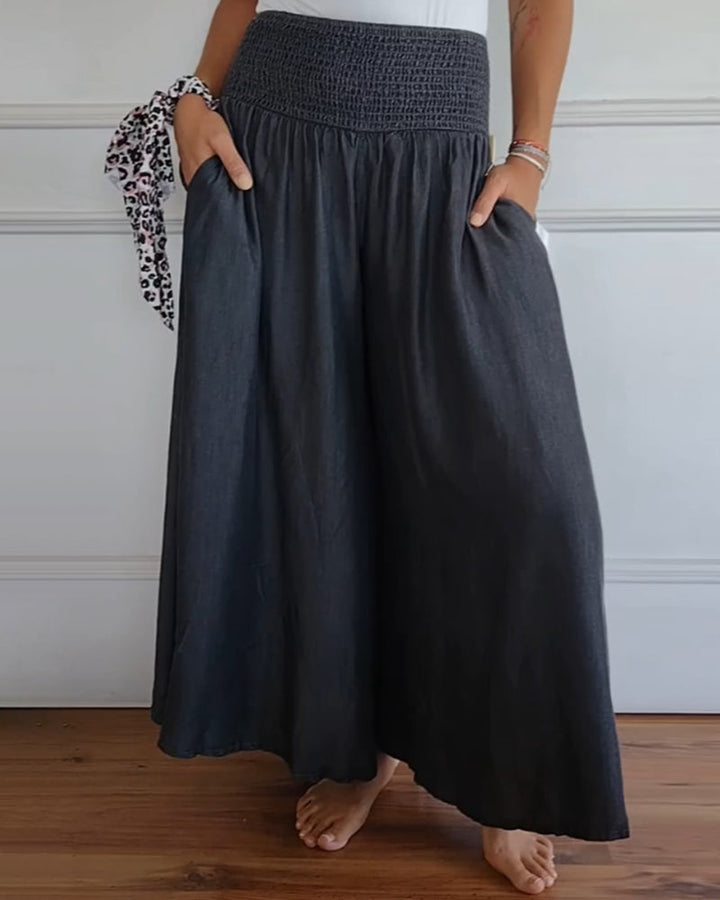 Damen Weite Hose Rock Eleganter Boho-Stil mit Hoher Taille und Weiten Beinen – Perfekt für Alltag und Urlaub