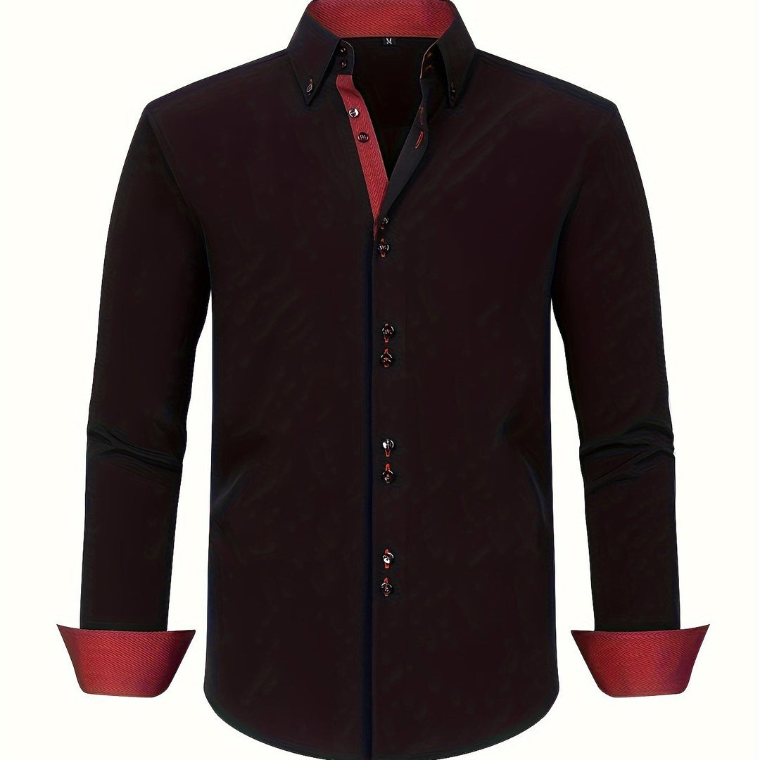 ALBERTO | ELEGANTE LEICHTE HEMD MIT KONTRASTDETAILS