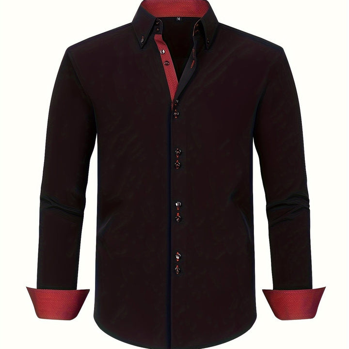 ALBERTO | ELEGANTE LEICHTE HEMD MIT KONTRASTDETAILS