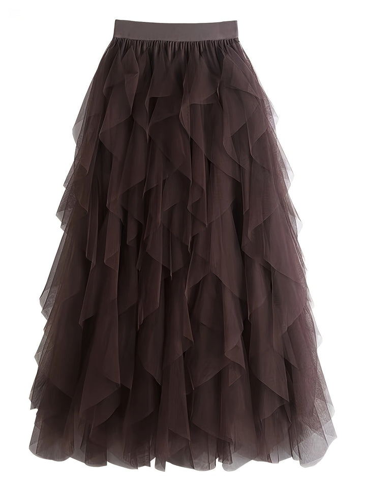 Damenrock Elegante Mehrlagige Volant Romantisches Festkleid