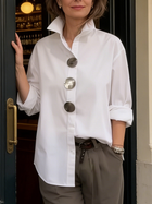 Betty - Damen Oversized Hemd mit Knopfleiste und Kentkragen