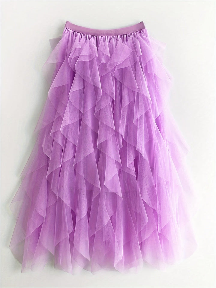 Damenrock Elegante Mehrlagige Volant Romantisches Festkleid