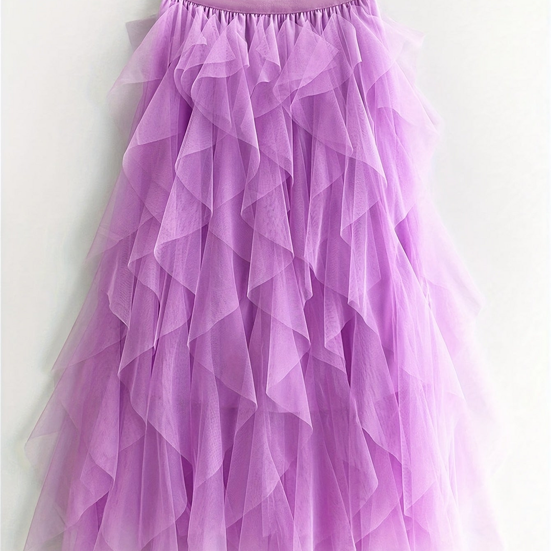 Damenrock Elegante Mehrlagige Volant Romantisches Festkleid