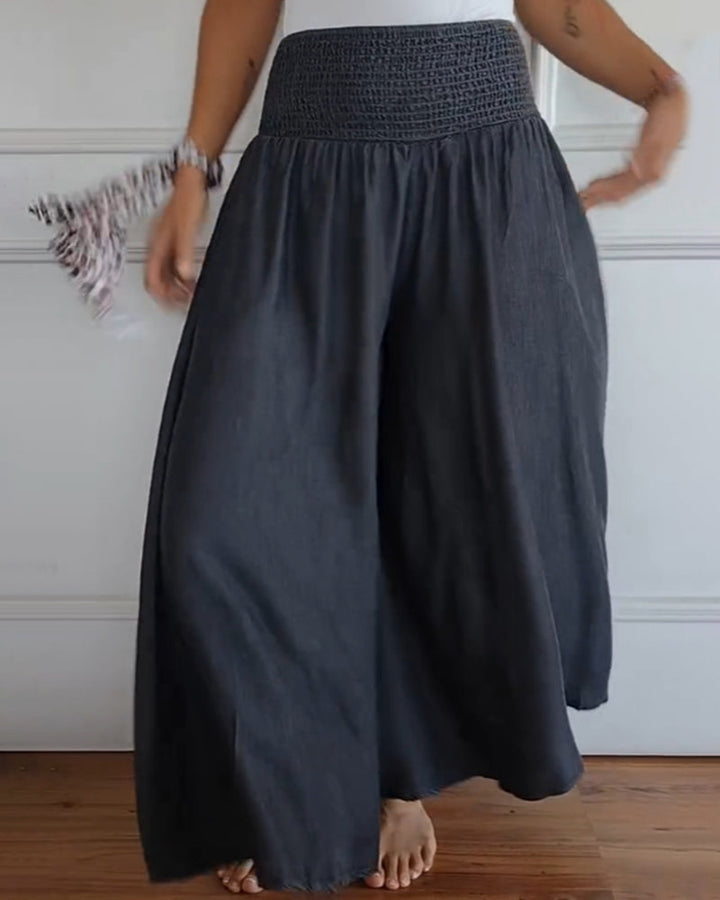 Damen Weite Hose Rock Eleganter Boho-Stil mit Hoher Taille und Weiten Beinen – Perfekt für Alltag und Urlaub