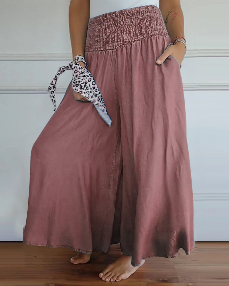 Damen Weite Hose Rock Eleganter Boho-Stil mit Hoher Taille und Weiten Beinen – Perfekt für Alltag und Urlaub