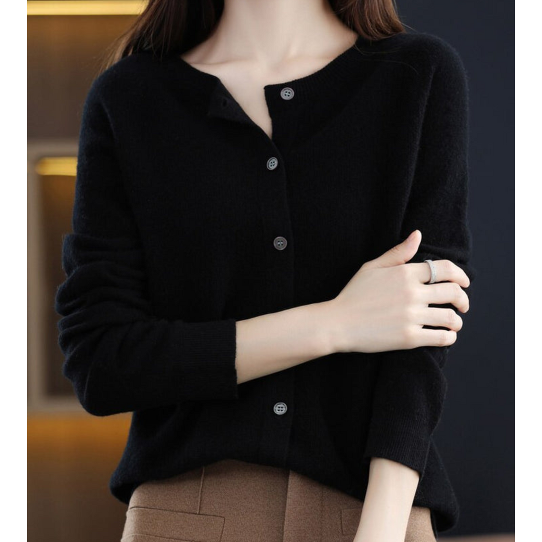 Kaschmir Cardigan Damen Offene Vorderseite Strickpullover