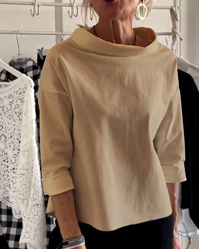 Damenbluse mit Wasserfallkragen 3/4-Arm