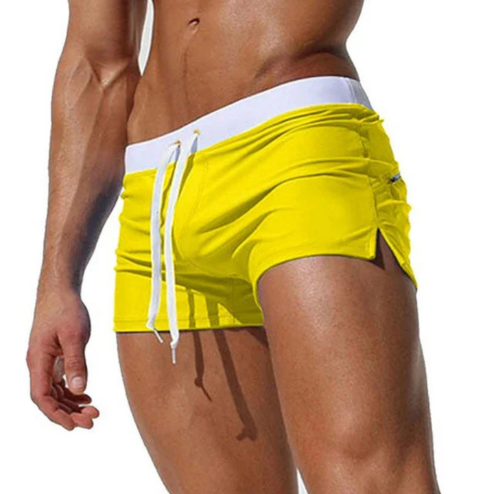 Schnelltrocknende Badeshorts Herren kurz mit Kordelzug