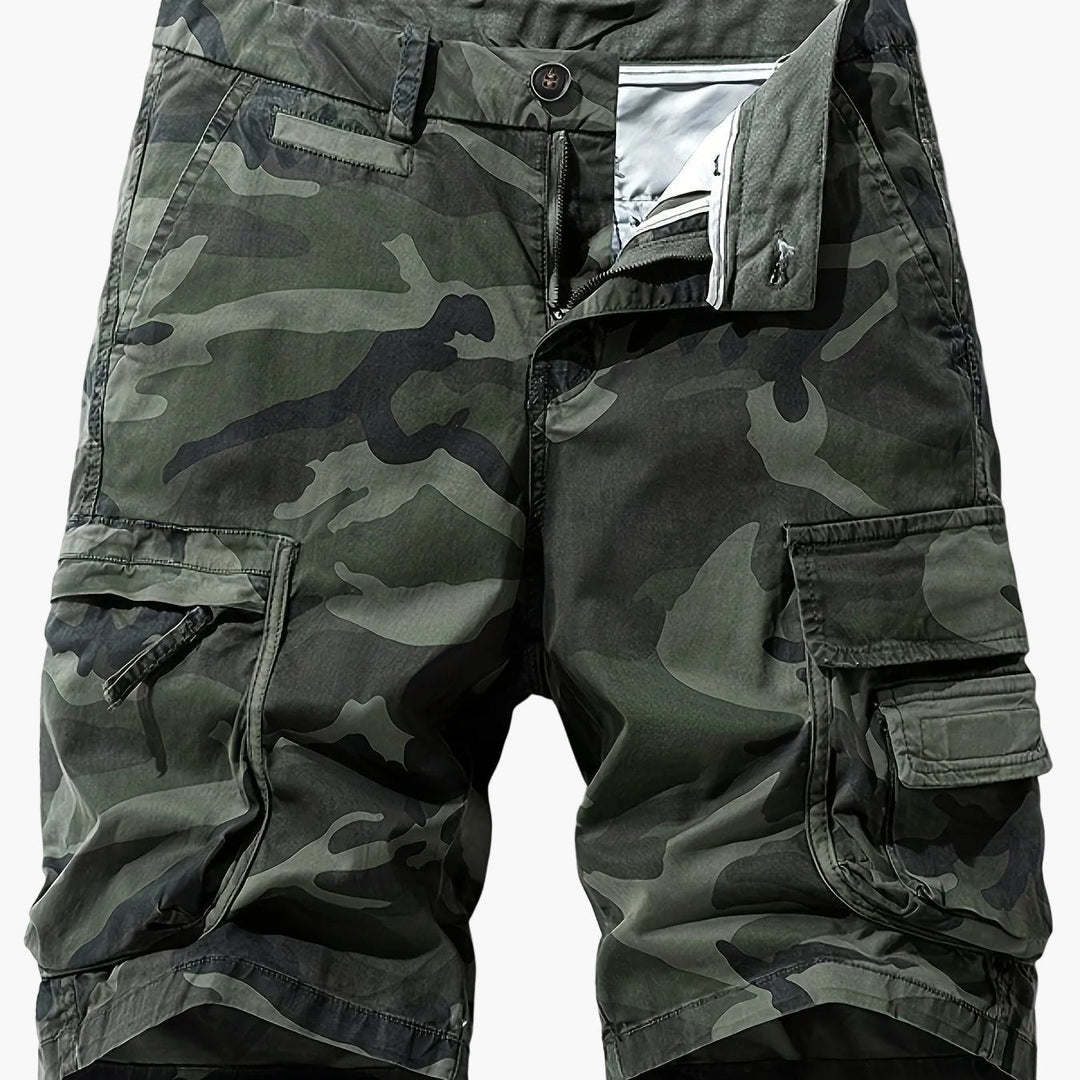 Herren-Bermudashorts mit Camouflage-Design und Taschen