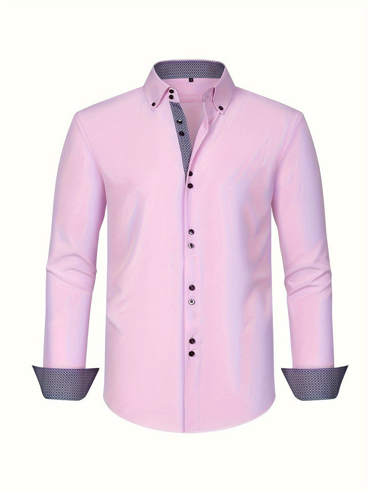 ALBERTO | ELEGANTE LEICHTE HEMD MIT KONTRASTDETAILS